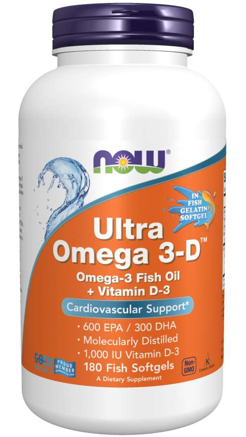 Now Foods Ultra Omega 3-D (Omega-3 + Vitamin D-3 ) 90 kaps.